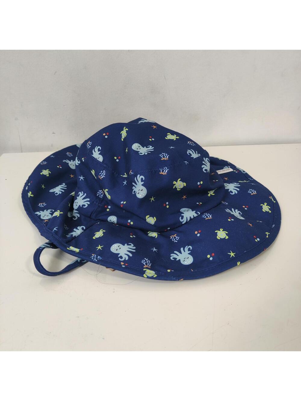 FlapJackKids Kids Sun Hat Navy Ocean Print Size M 2-4 Years
